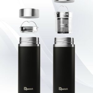 Black Qwetch Insulated Stainless Steel tea mug - 300ml