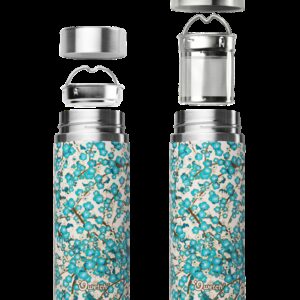 White Blue Washi Qwetch Insulated Stainless Steel tea mug - 300ml